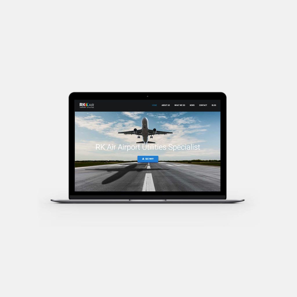 Website for RK Air created by Swordfish