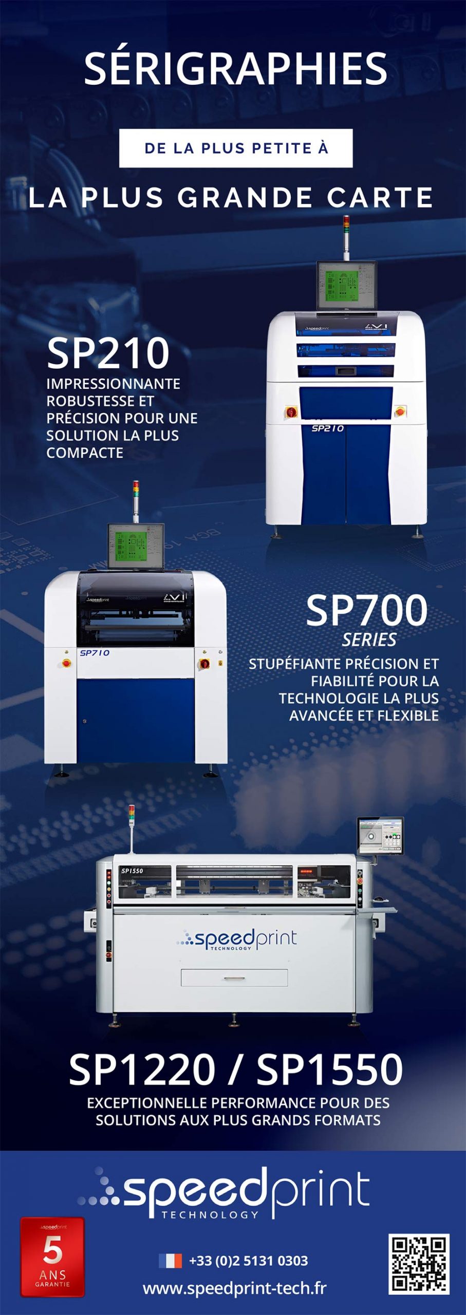Speedprint product range advertisement in French language